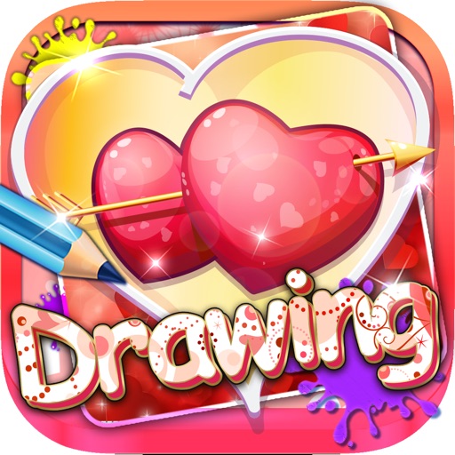 Drawing Desk Hearts : Draw and Paint  Coloring Books for Kids Edition Free icon