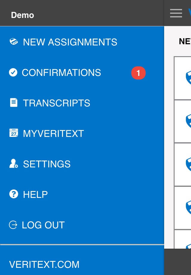 Veritext screenshot 2