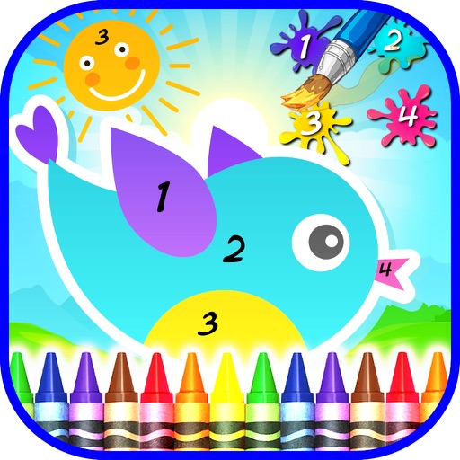 Coloring By Numbers For Kids Icon