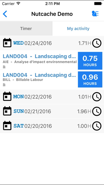 Nutcache Timelogger : Easy Time tracking