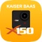 The Kaiser Baas X150 app allows you to use your compatible Apple device as a viewfinder and control centre for your X150 Action Camera