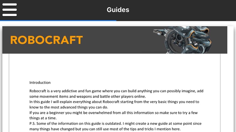 Mega Game Guru - Robocraft  - Guide Version