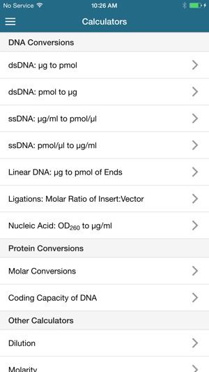 Promega Biomath Calculators