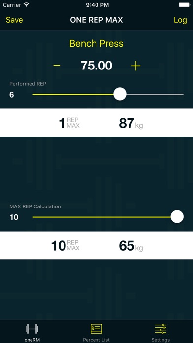 1 rep max calculator strength level