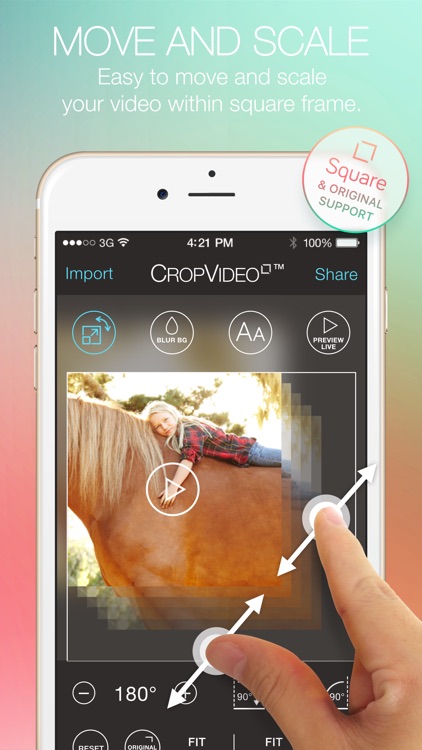 Crop Video Square FREE - Rectangle size Movie Clip