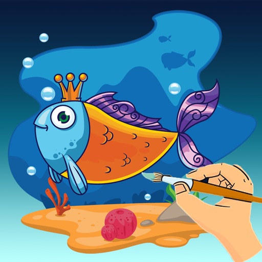Sea Animals Coloring -  All In 1 Cute Animal Draw Book, Paint And Color Pages Games For Kids Icon