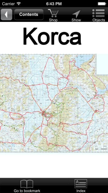 Korce. Tourist map.