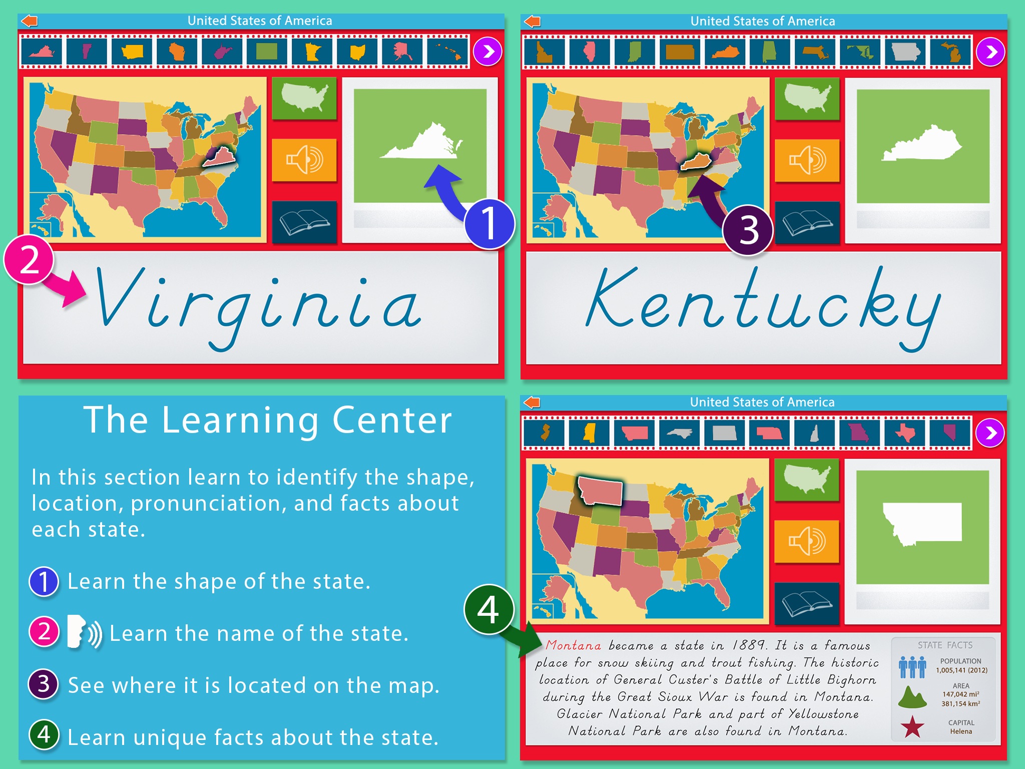 United States Of America LITE - A Montessori Approach To Geography screenshot 2