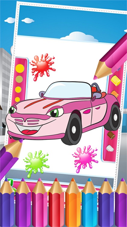 Car in City Coloring Book World Paint and Draw Game for Kids