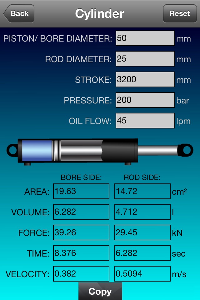 Hydraulic Cylinder Calculator Free screenshot 4