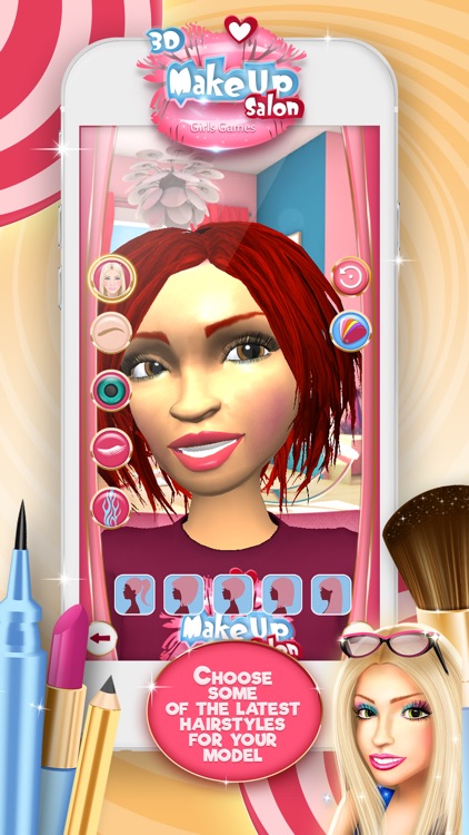 3D Make.Up Salon Girls Game.s: Fashion Dress.up Stylist and Beauty Model Make.over screenshot-3