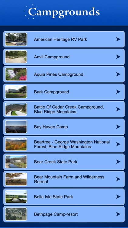 Virginia Campgrounds and RV Parks