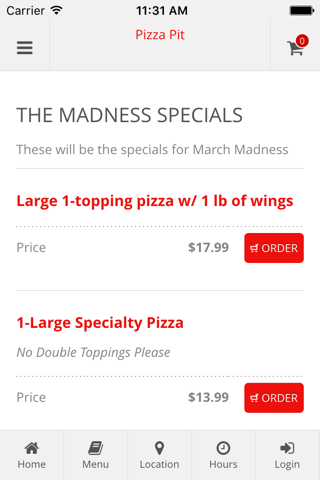 Oregon Pizza Pit Online Ordering screenshot 2