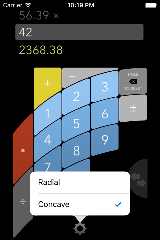 FutureCalc: ergonomic calculator for single-handed use screenshot 2