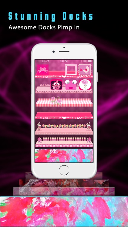 Pink Icons Screen Builder- Design Wallpapers with Custom Backgrounds, Frames, Shelves & Docks screenshot-4