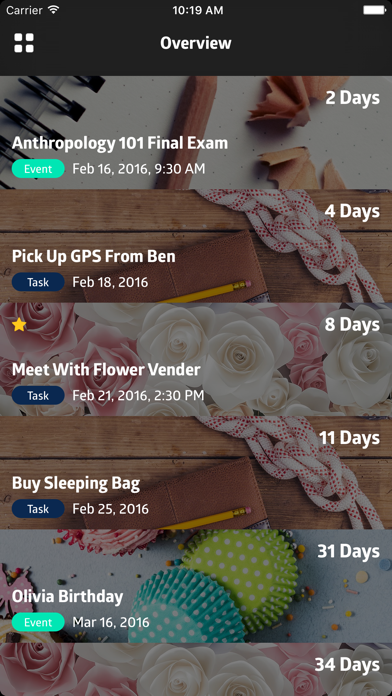 To:Day - Event planner, to-do list, date countdown & task manager screenshot