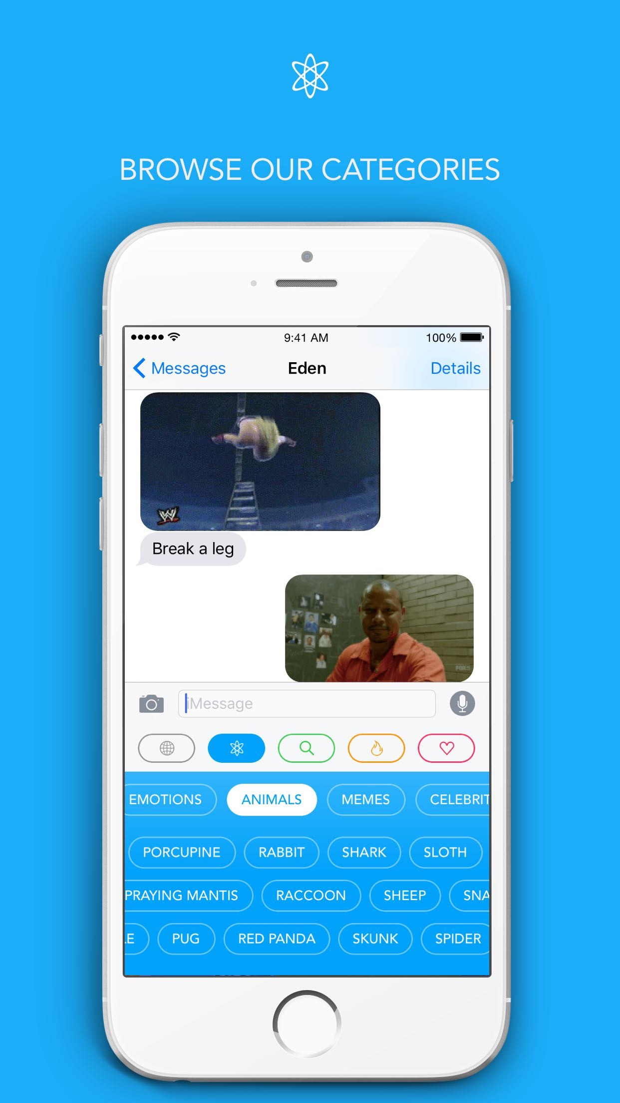 Screenshot do app Giffage – The GIF Keyboard for GIFs