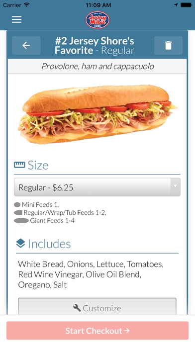 jersey mike's sub sizes chart