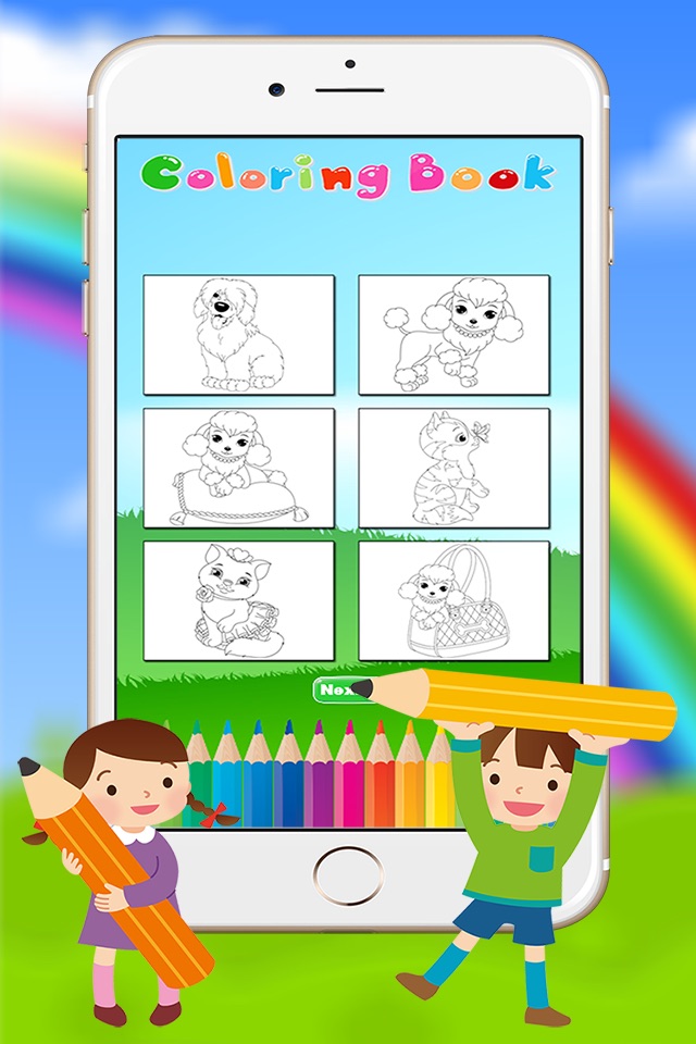 Dog & Cat Coloring Book - Animal Drawing for Kids Free Game screenshot 2