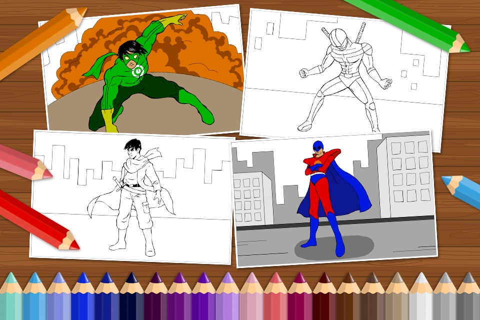 Superheroes - Coloring Book for Little Boys and Kids - Free Game screenshot 2