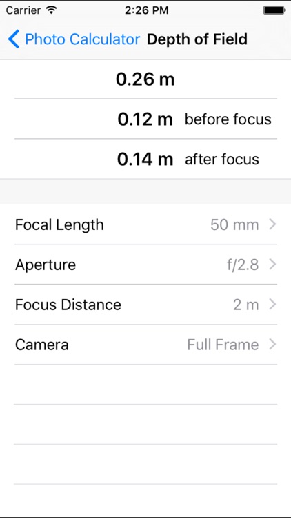 Photo & Lens Calculator