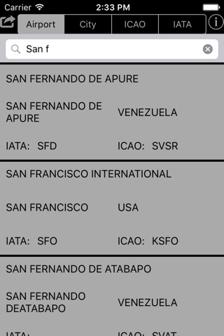 Airport Code Database screenshot 2