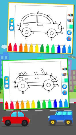 Game screenshot Cars Connect the Dots and Coloring Book free mod apk