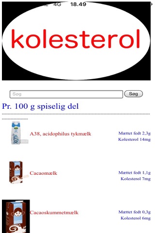 kolesterol app screenshot 2