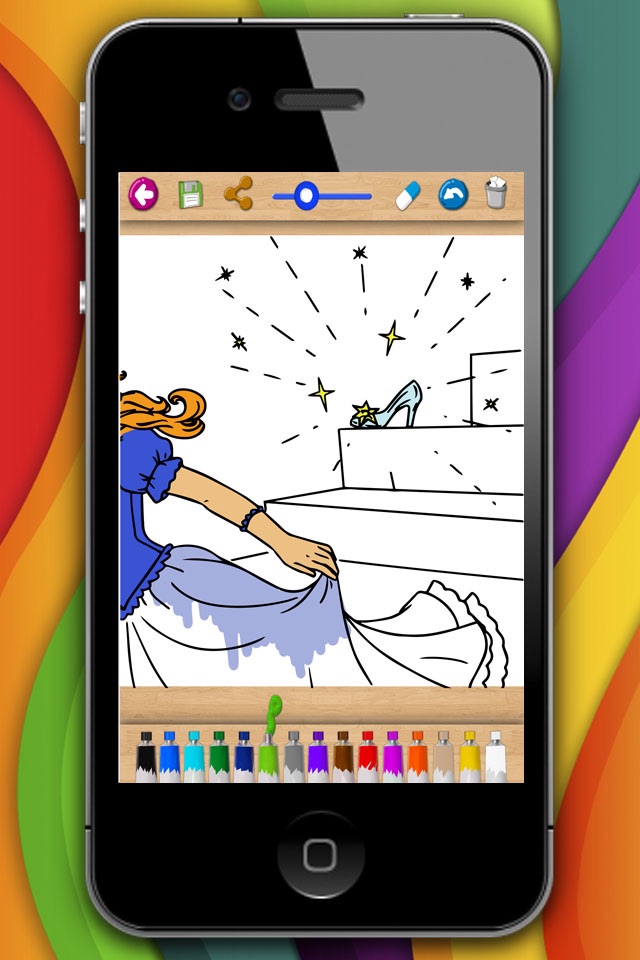 Cinderella Coloring book & Paint classic fairy tales for kids screenshot 4