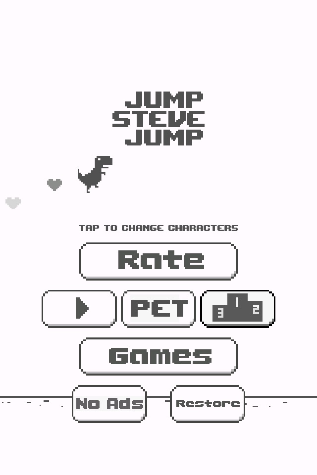 Jump Steve Jump - 8-bit Dinosaur Journey Widget Game screenshot 2