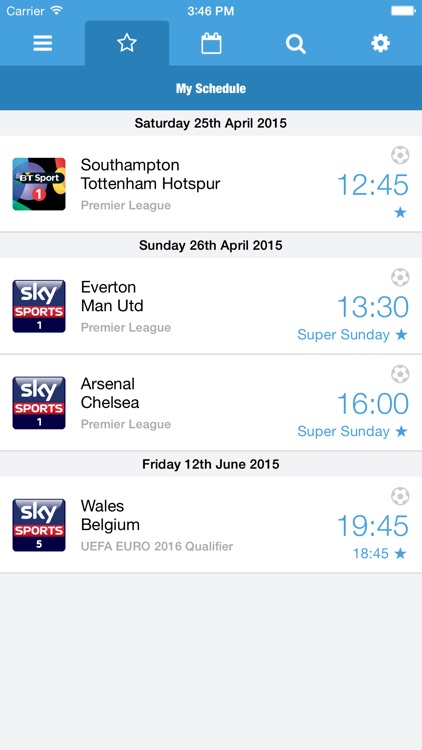 Football on TV - Your Personal Football on TV Guide