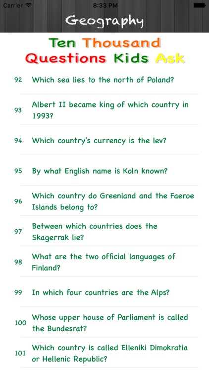 Ten Thousand Questions Kids Ask : Geography