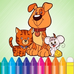 Animal Dog Cat & Rat Coloring Book - Drawing for Kids Games