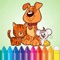 Animal Dog Cat and Rat coloring book drawing for Kids Games, the world of cute animals