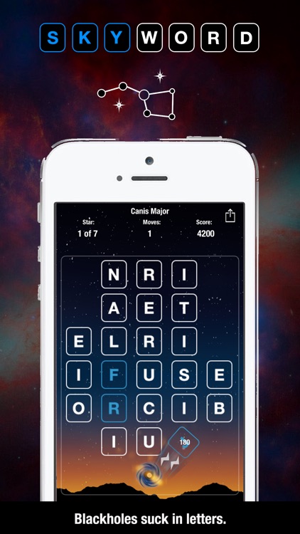 SkyWord Constellations - Free Word Puzzle - Free Word Finder