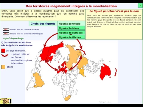 Croquis de géographie : Des territoires inégalement intégrés à la mondialisation. screenshot 3