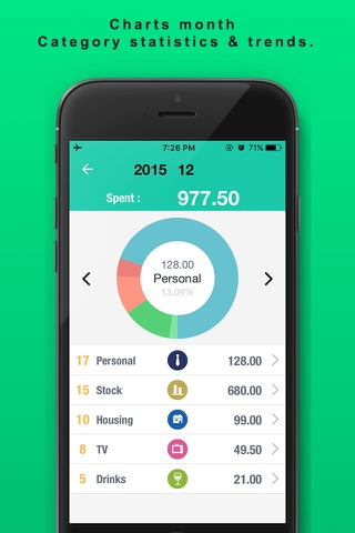 Spending Tracker SpendNext2 - Monthly Budget and expense planner with accounts checkbook screenshot 3