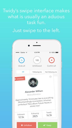 Twidy - Simple Unfollower for Twitter | Tidy Your Timeline!(圖1)-速報App