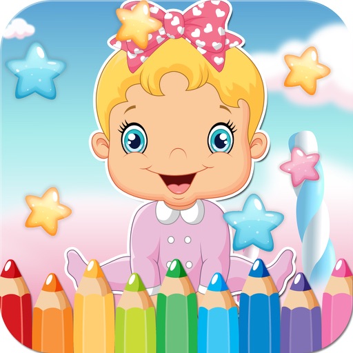 Baby Drawing Coloring Book - Cute Caricature Art Ideas pages for kids Icon