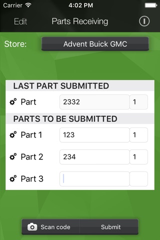 Parts Receiving screenshot 3