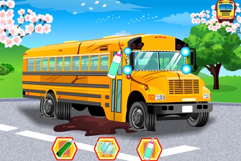 School Bus Car Wash Games screenshot 2
