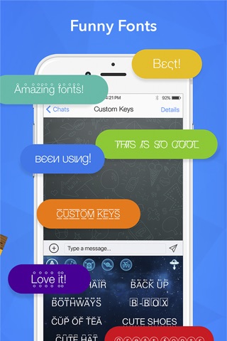 Custom Keys - keyboard with fancy emoji and free cool fonts screenshot 2