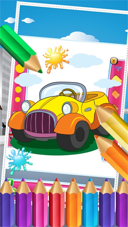 Car in City Coloring Book World Paint and Draw Game for Kids screenshot-4