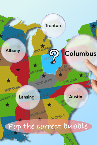 U.S. bubbles: US map quiz - náhled