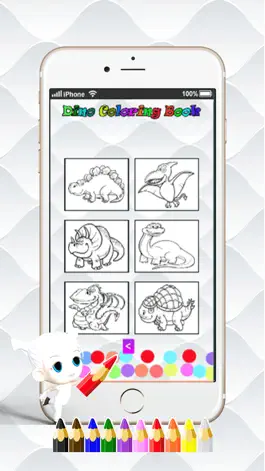 Game screenshot Dino Paint Drawing Color : Cute Caricature Art Idea Pages For Kids apk