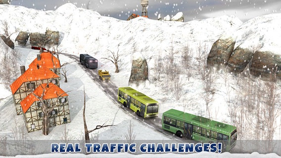 冬の都市、オフロード丘バス運転シミュレータ3Dのおすすめ画像4
