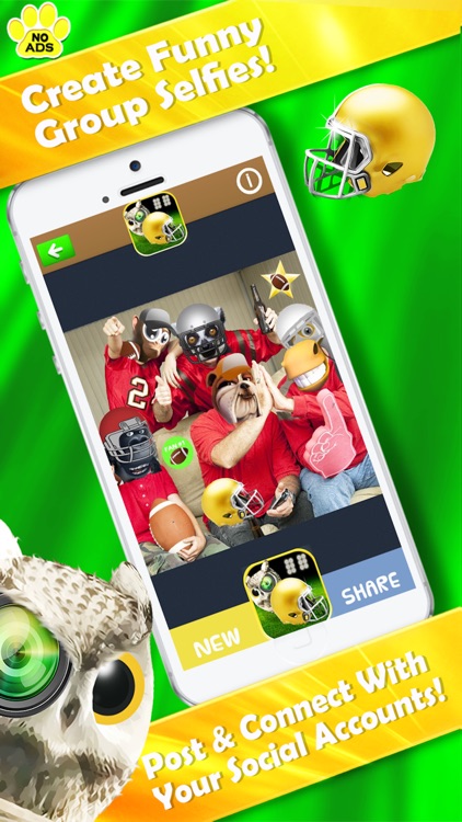 Football Zoo Owl Selfie Camera; 50+ Super Stickers