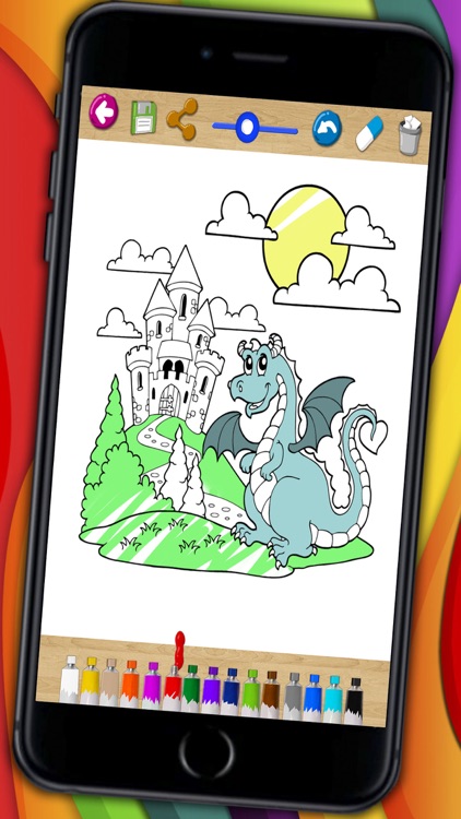 Dragons coloring book & paint fantastic animals Premium
