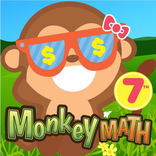 7th Grade Math Curriculum Monkey School Free game for kids icon