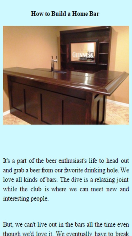 How To Build A Bar.